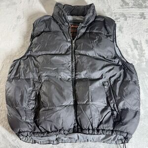 Schott Vest Mens 3XL Black Puffer Army Type Garment Hidden Hood